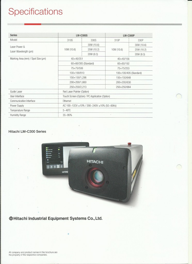 Hitachi CO2 Laser Marker LM-C300 Series0002
